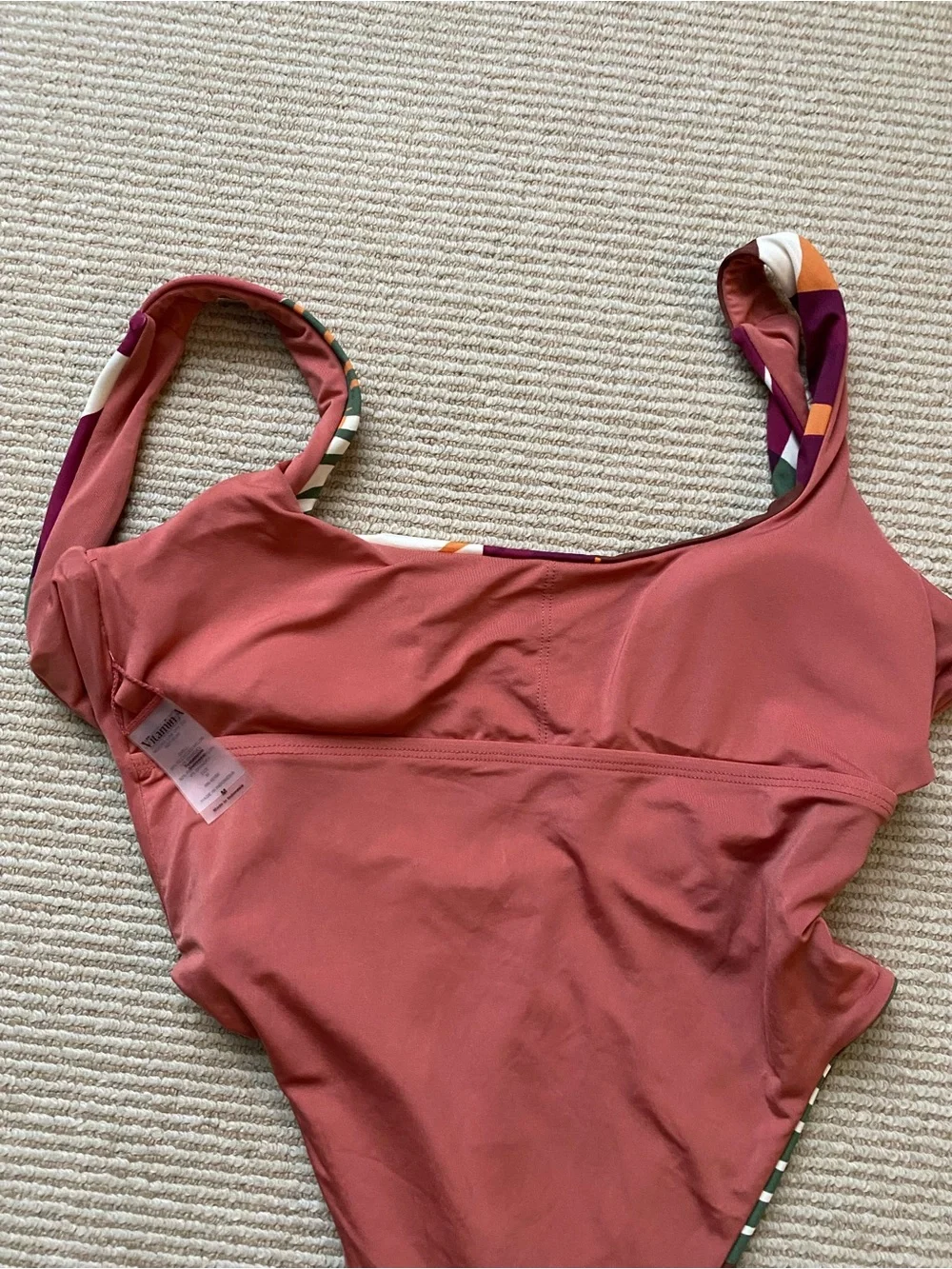 NWOT Vitamin A Cheeky One-Piece Swimsuit High Cut Tropical Fall Colors Medium